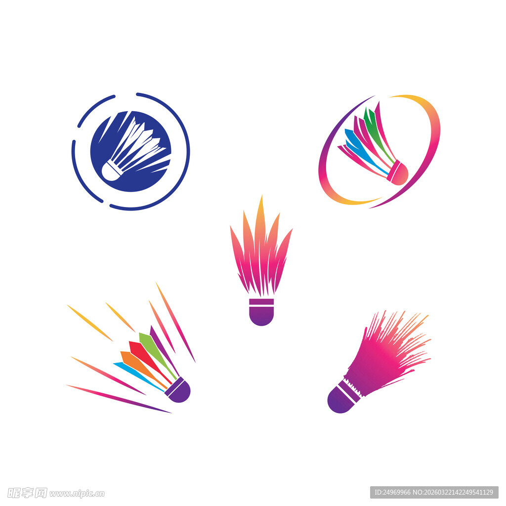 多彩羽毛球与标志设计元素