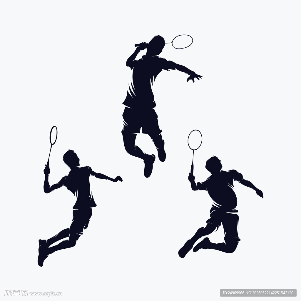 网球运动员动感剪影