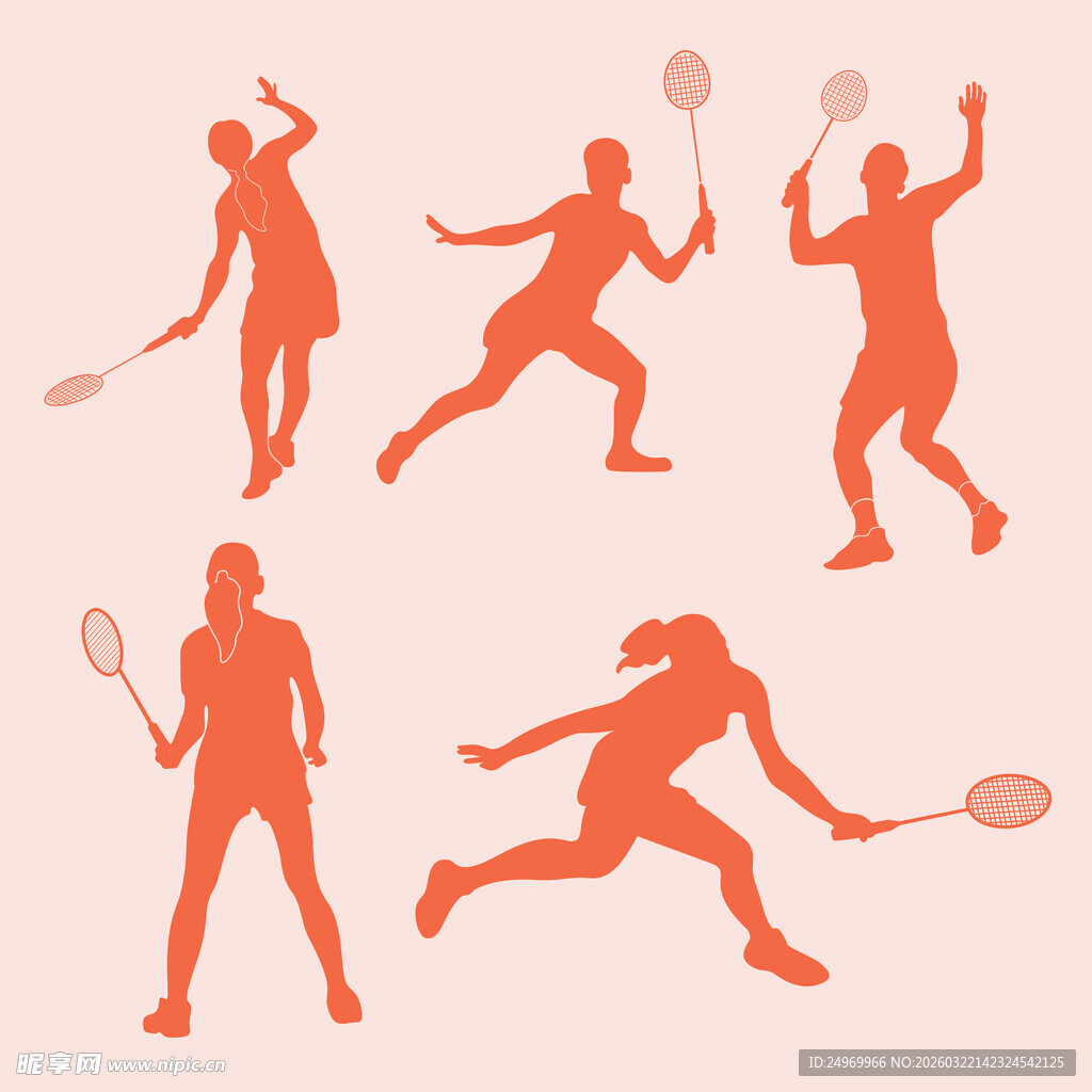 羽毛球运动人物剪影