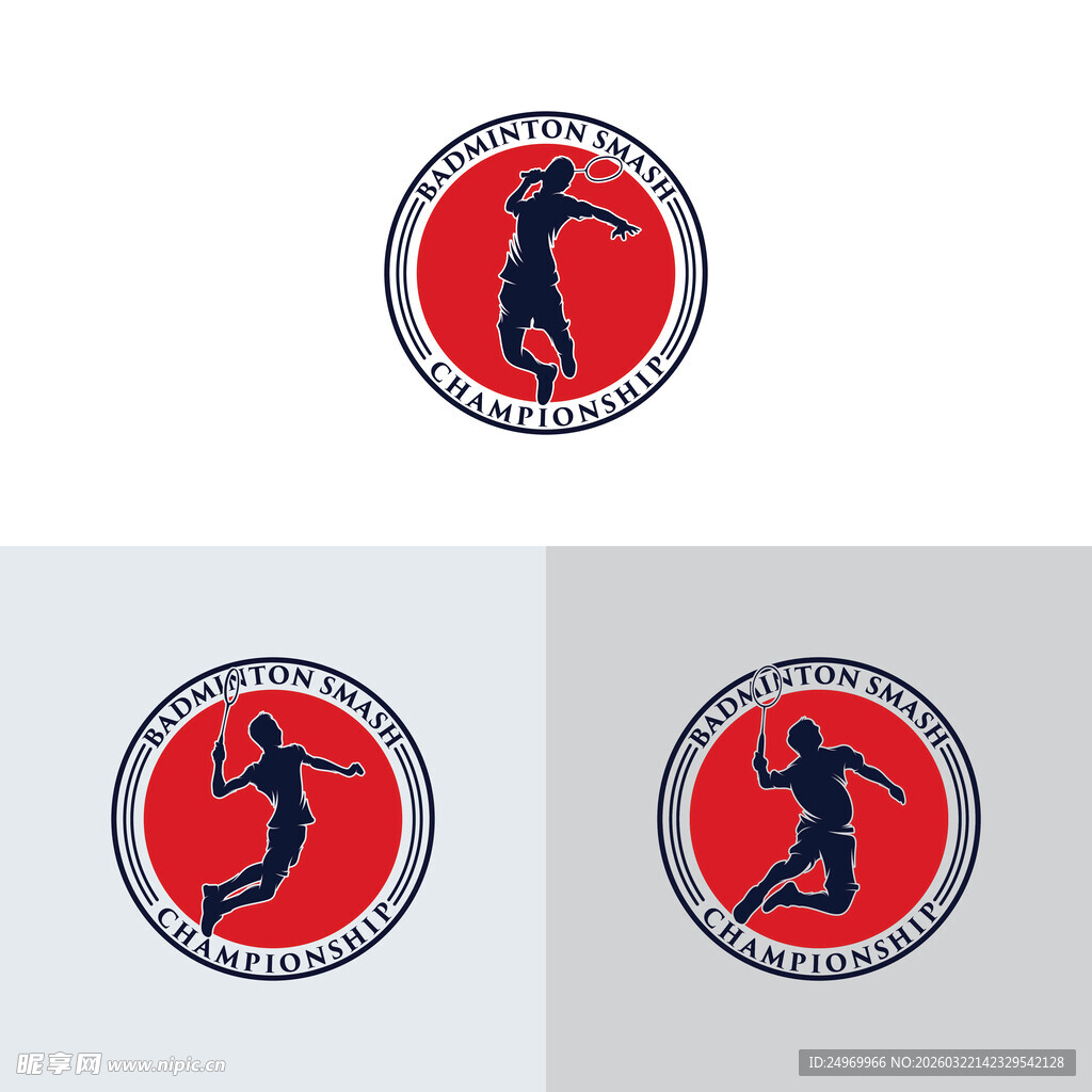 运动主题圆形标志设计