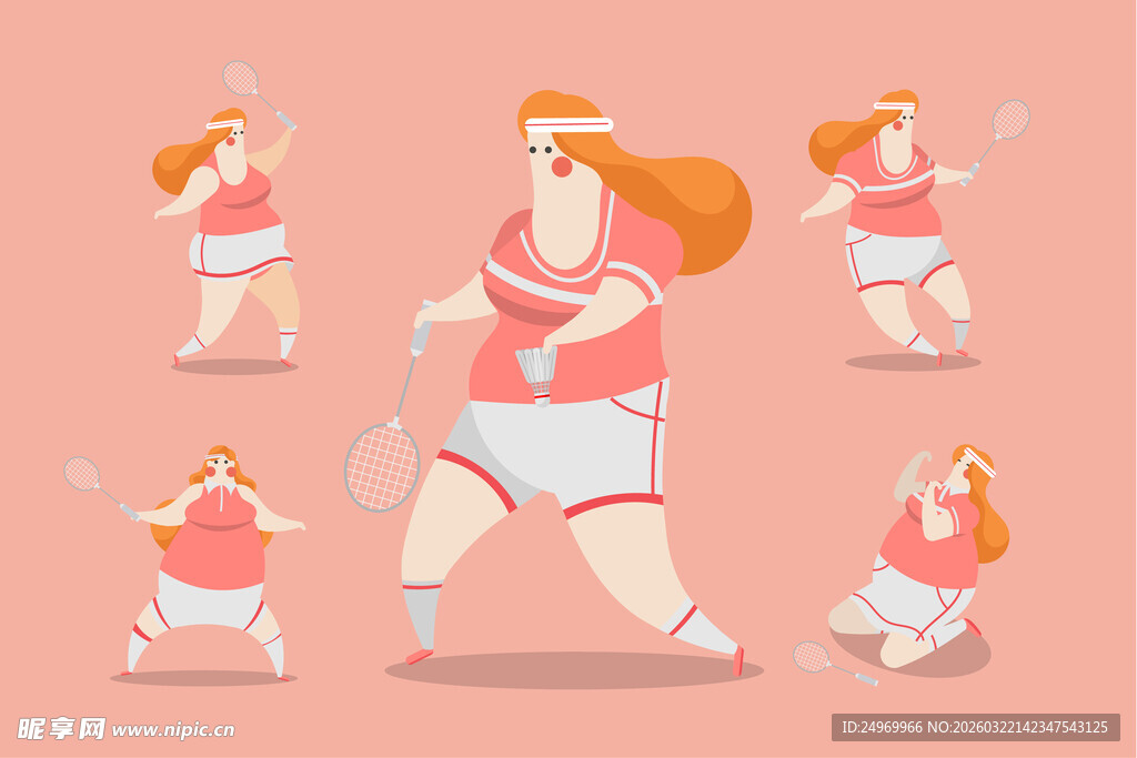 活力女性多样运动姿态