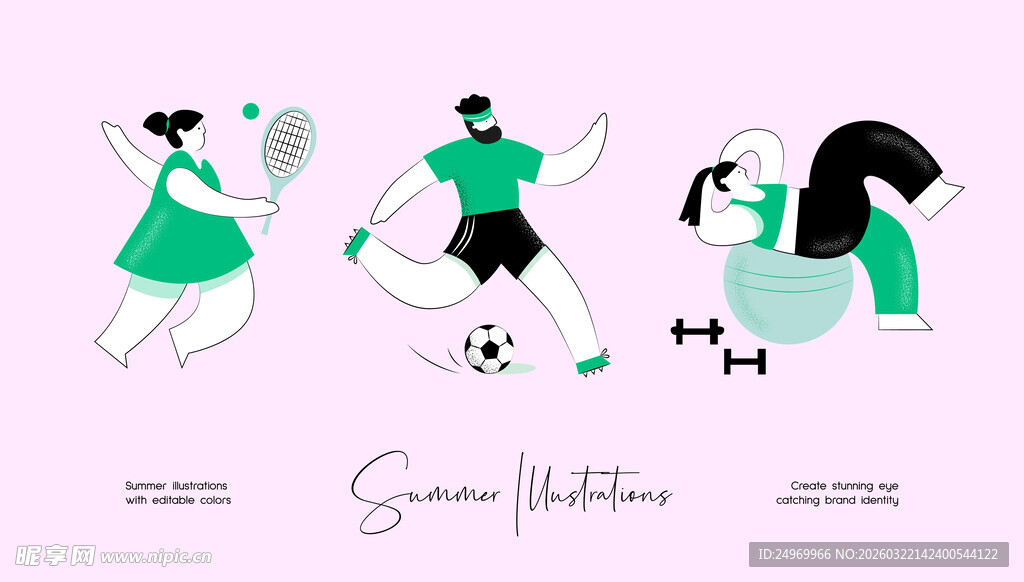 运动人物剪影图案设计