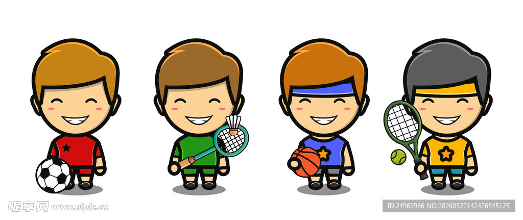 卡通运动少年形象
