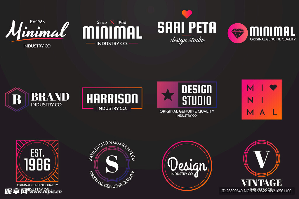 多样复古风格设计元素集合