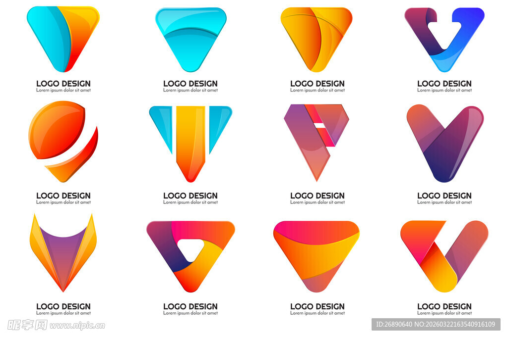 多彩立体几何图形设计