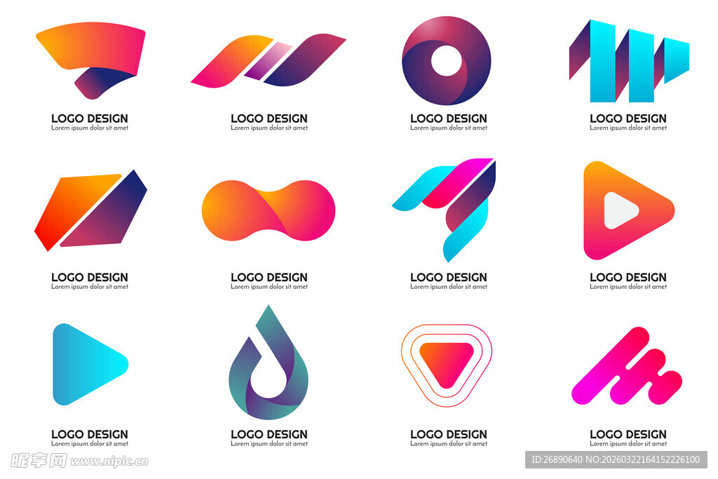 多彩创意几何图形集合