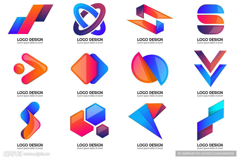 多彩几何创意企业标志集合