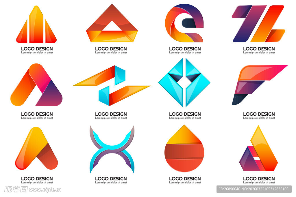 多样几何创意标志设计集