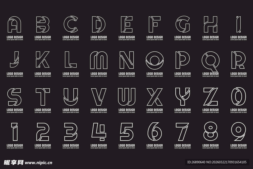 复古风字母数字字体展示