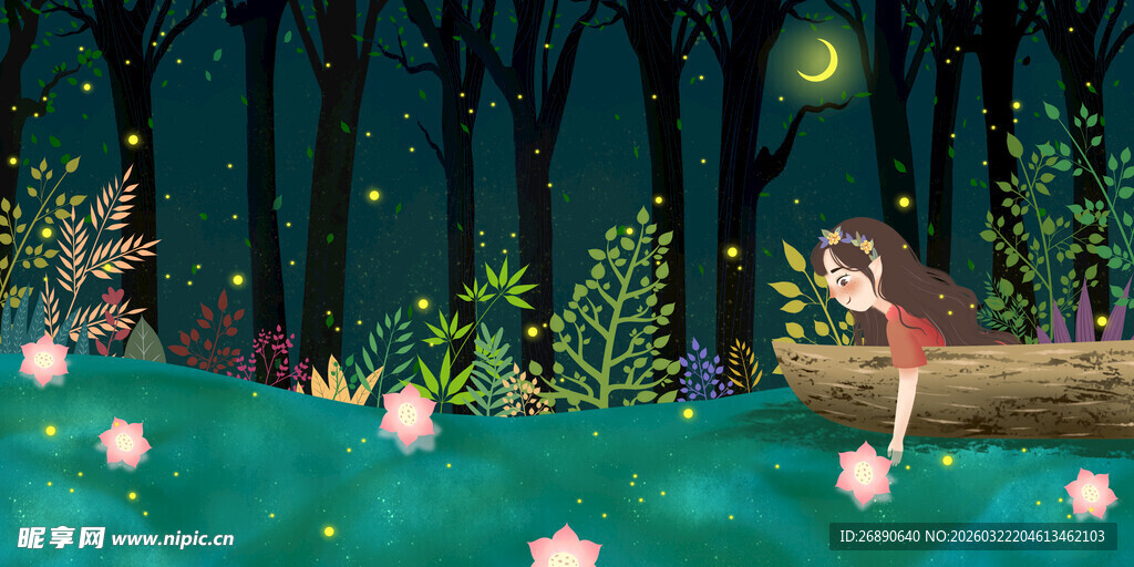 梦幻森林中的仙女休憩
