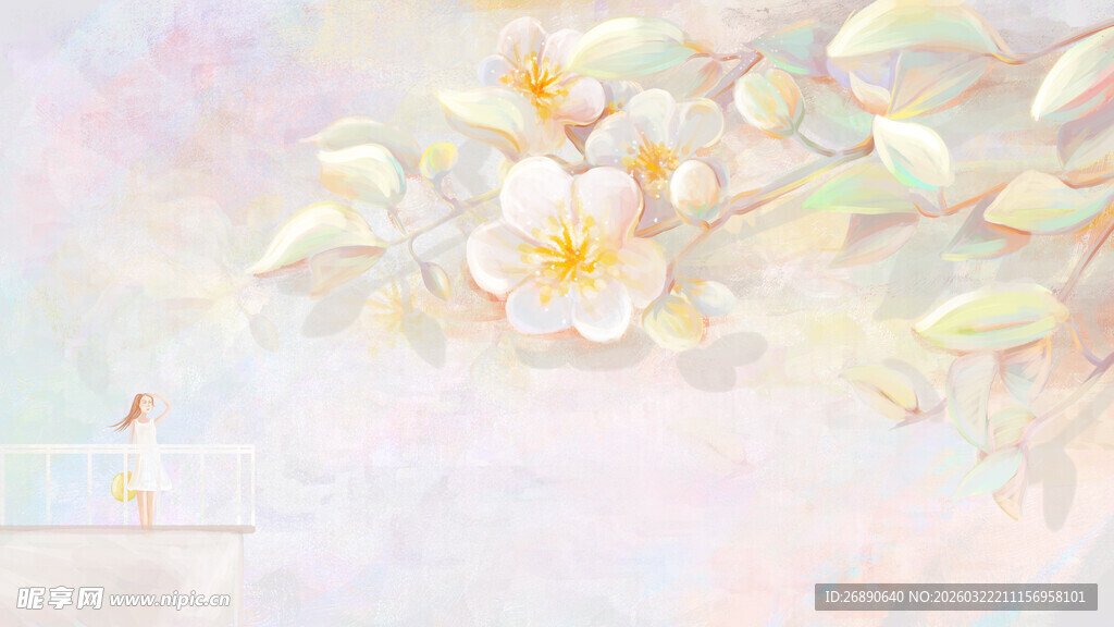 梦幻白花背景图