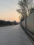 黄昏时的空旷道路与围栏