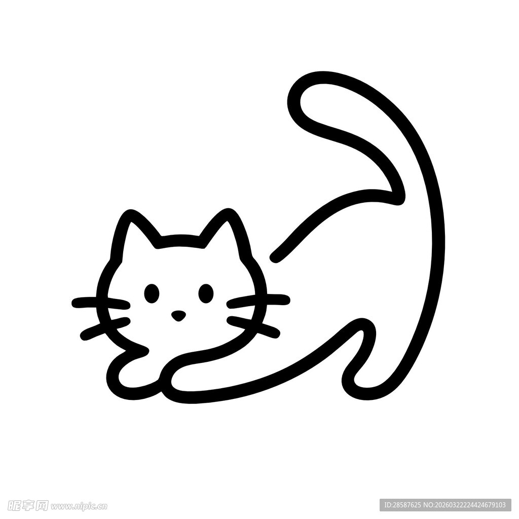 可爱猫咪简笔画