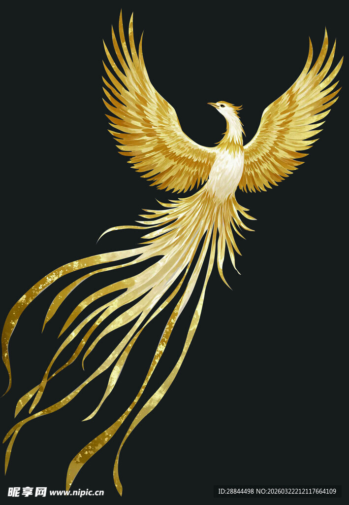 婚房金色凤凰 展翅飞舞