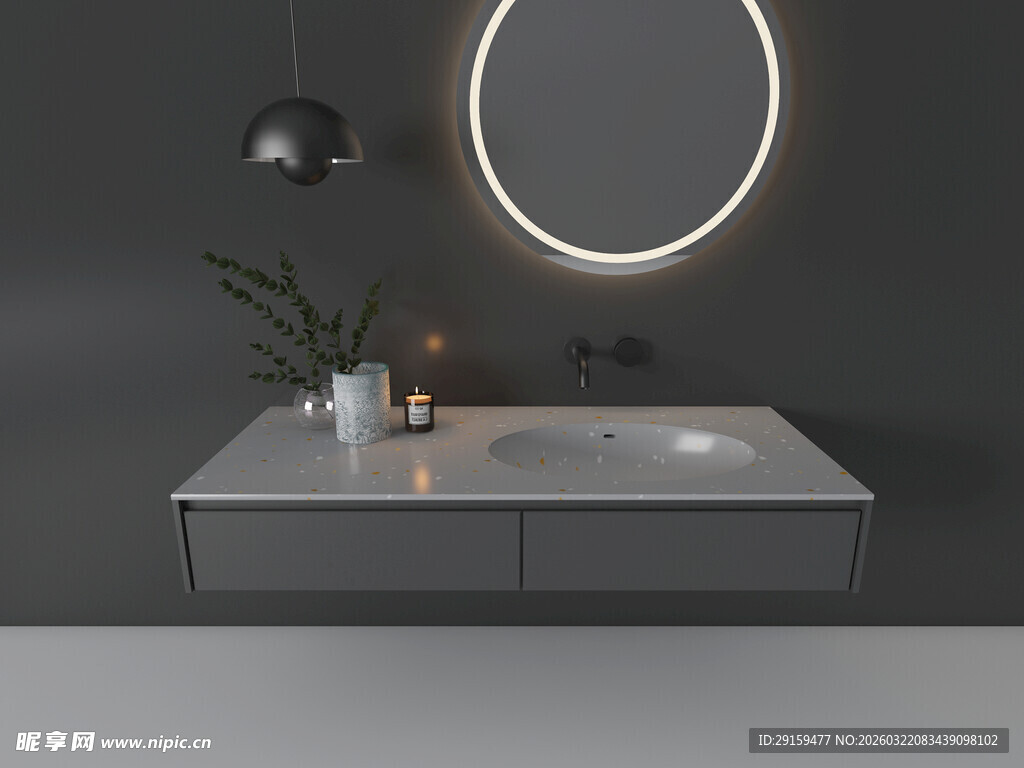 现代简约风格浴室洗手台