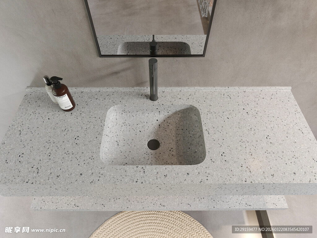 简约水磨石洗手台设计