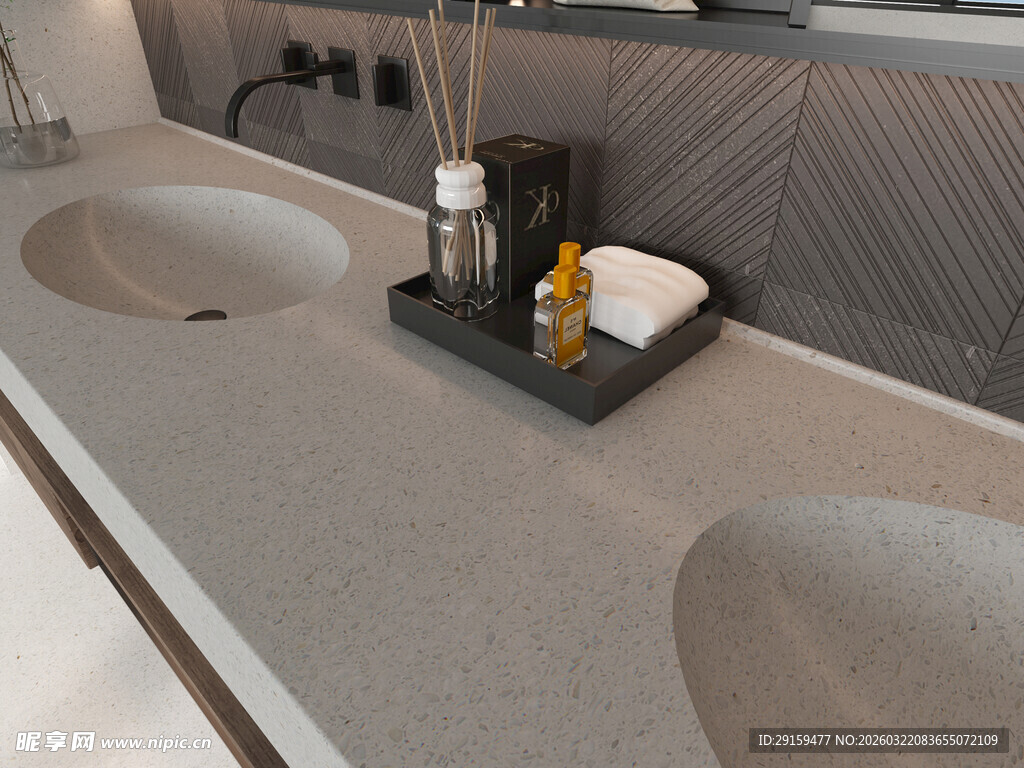 现代简约风格双洗手台