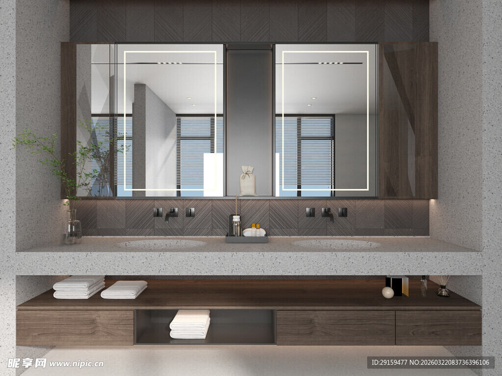 现代简约风格双盆洗手台