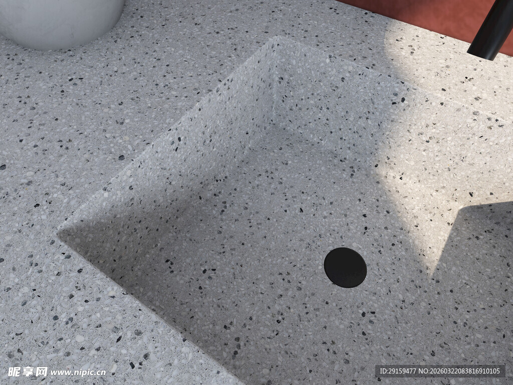 简约水磨石洗手池设计