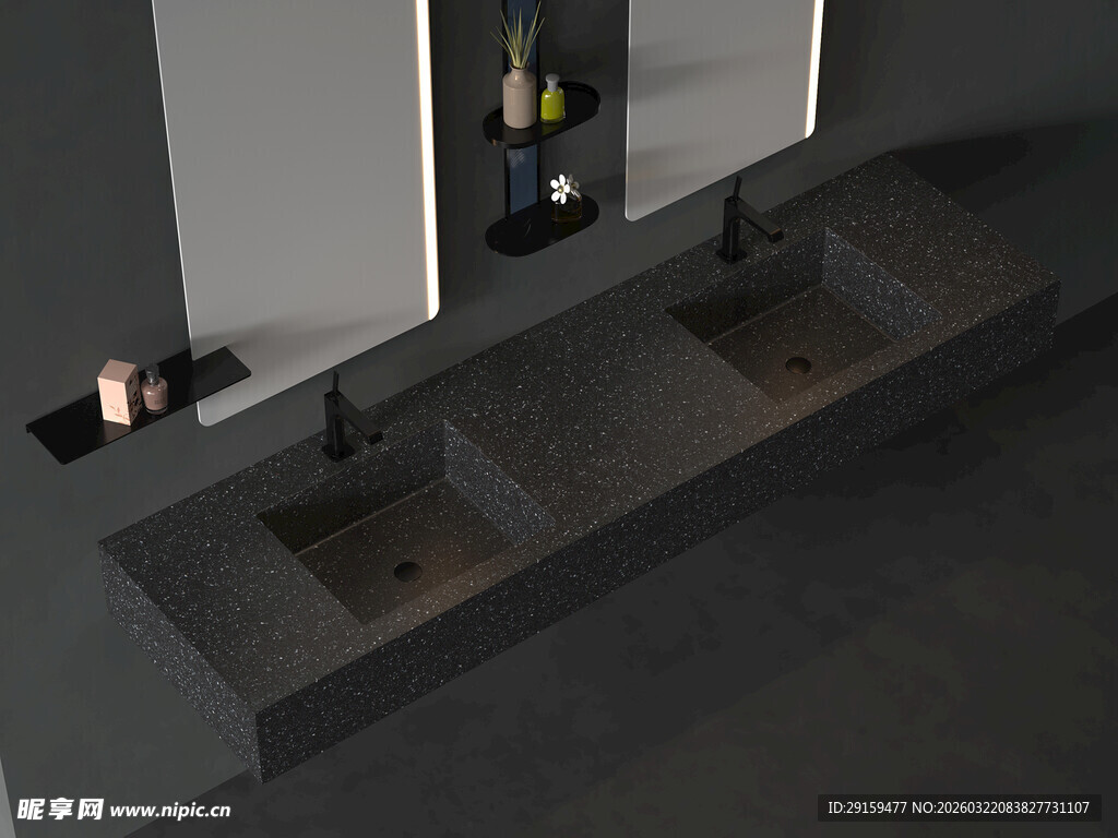 现代简约风格双洗手台