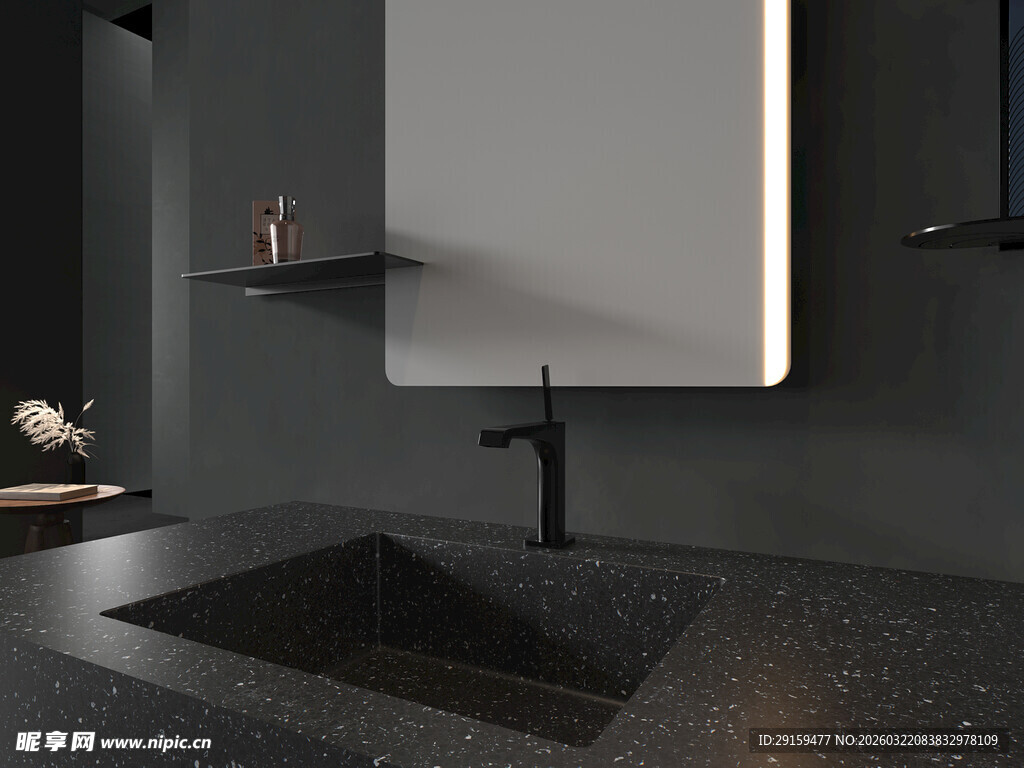 现代简约风格黑色洗手台