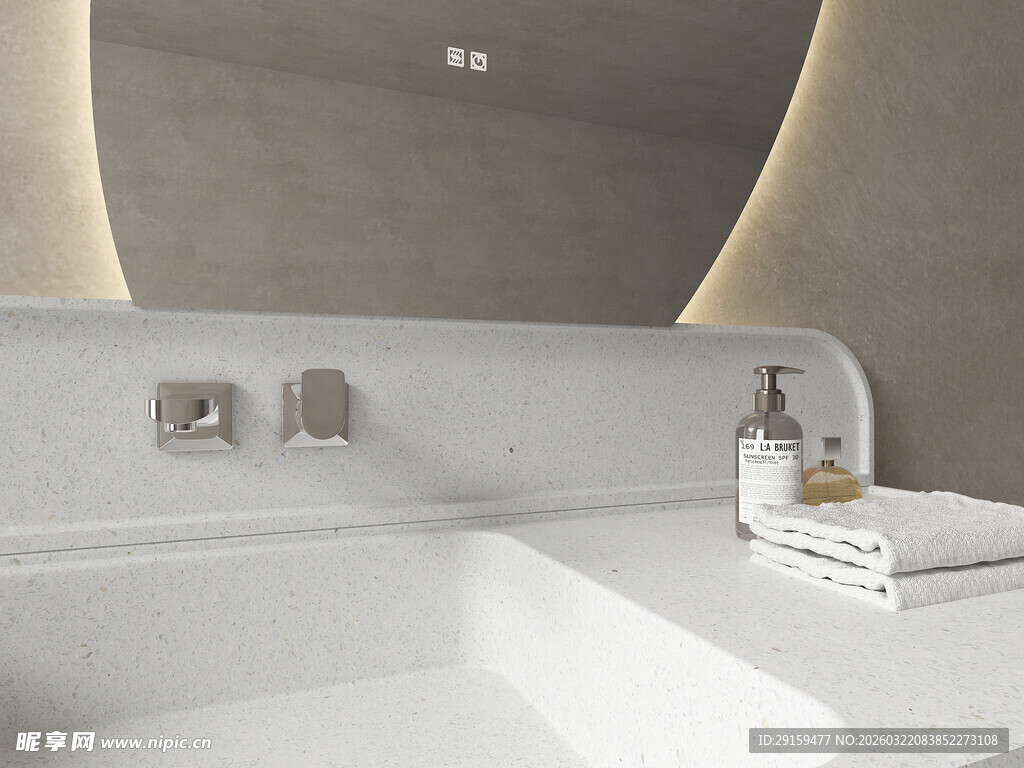 现代简约风格白色洗手台