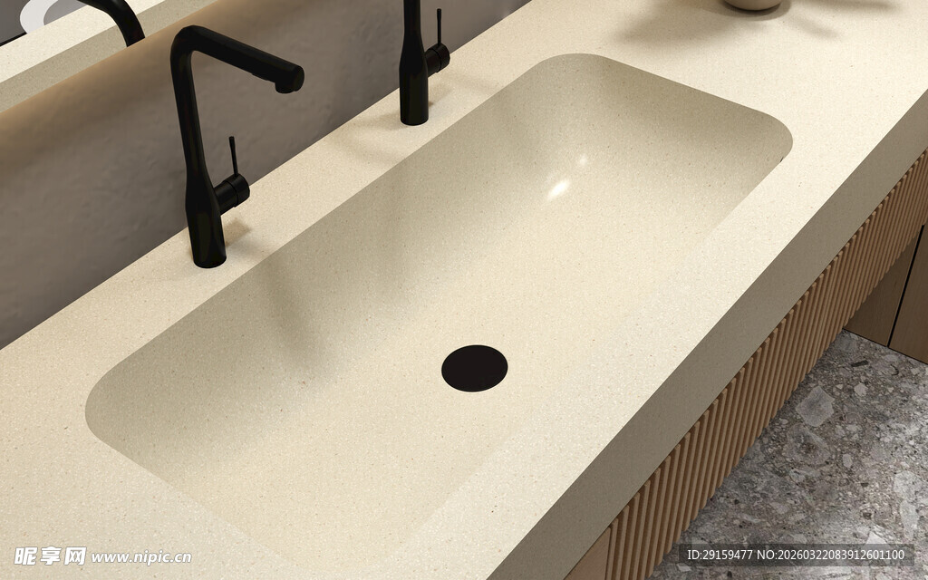 简约双孔洗手盆设计