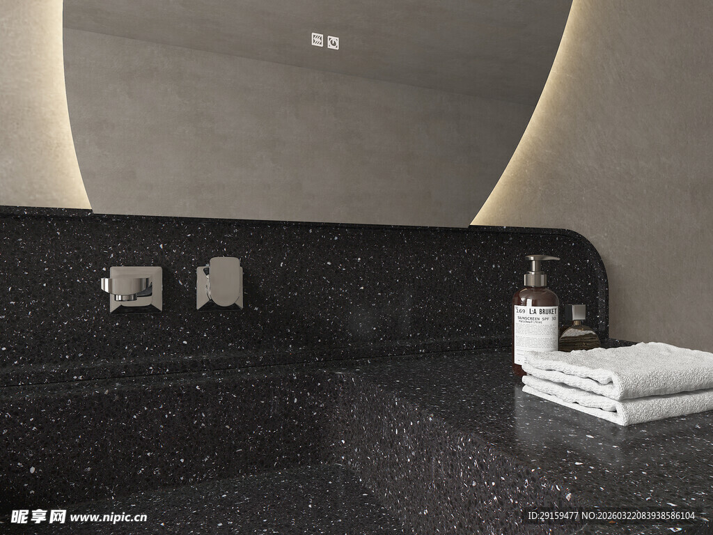 现代浴室洗手台简洁一角