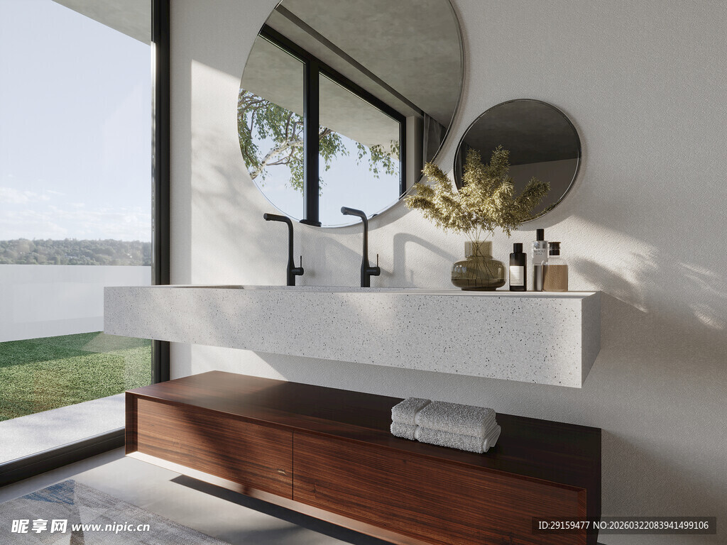 现代简约风格浴室洗手台
