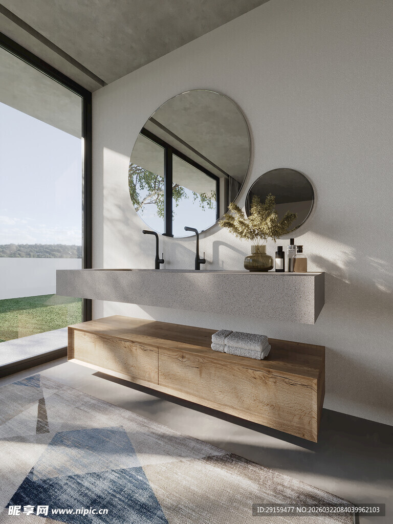 现代简约风浴室洗手台