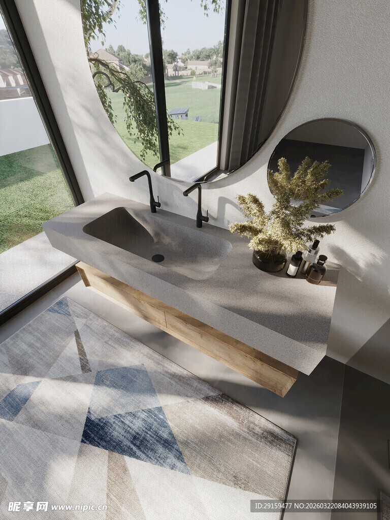 现代简约风格浴室洗手台