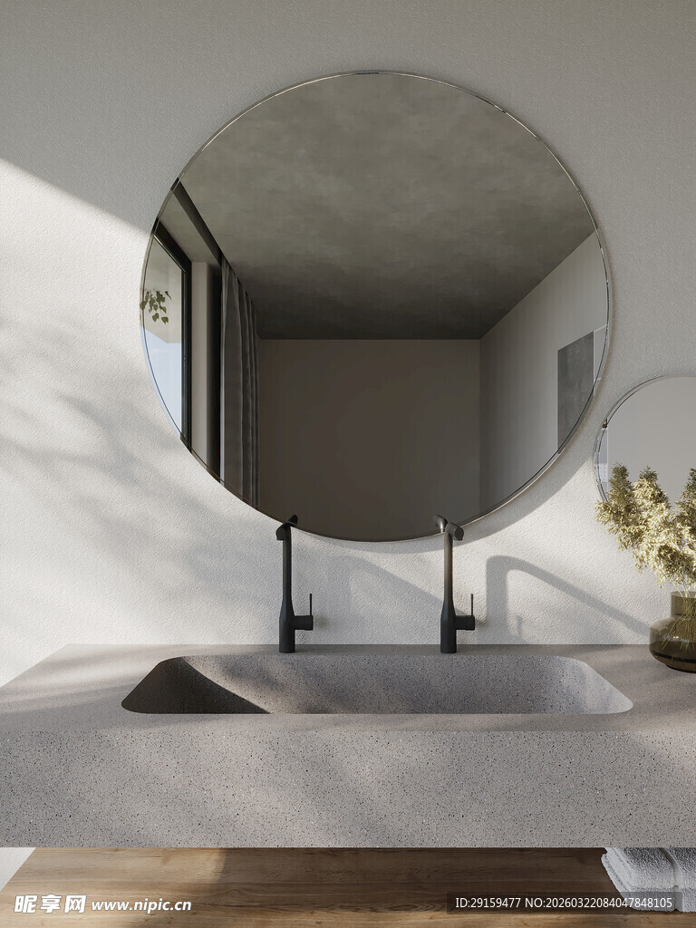 现代简约风浴室洗手台设计