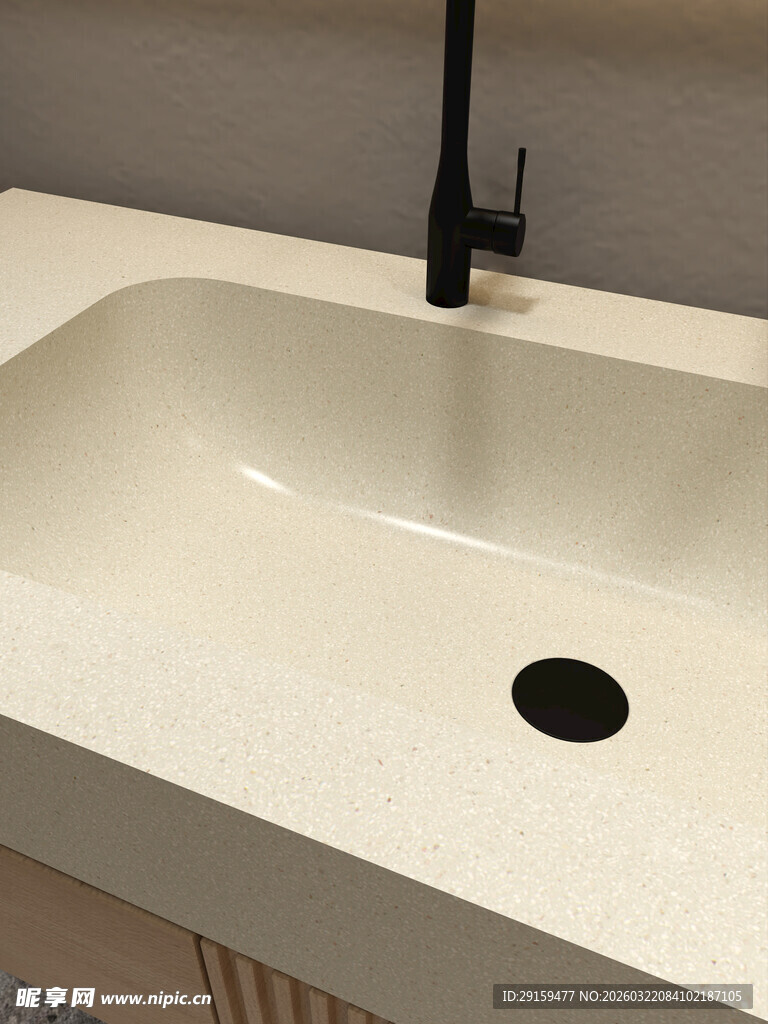 简约白色洗手盆特写