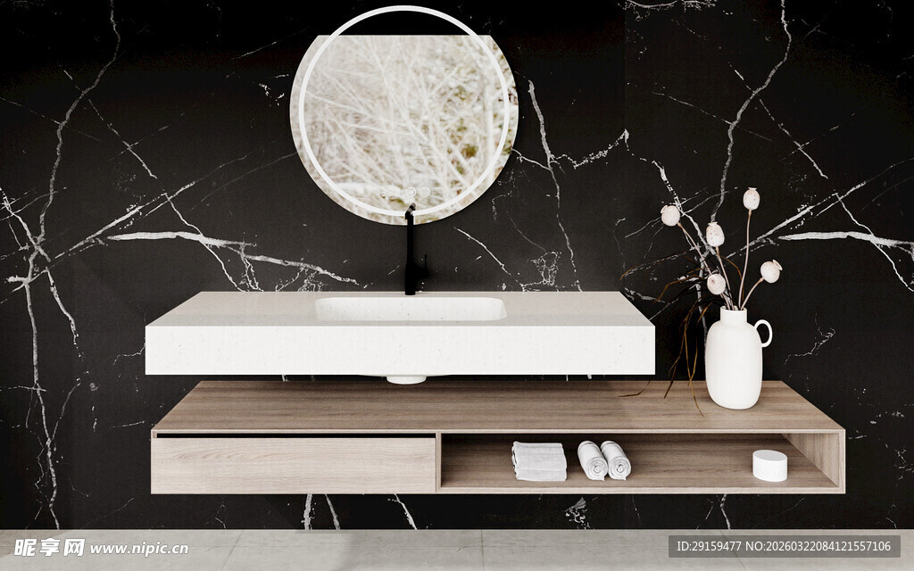 现代简约风格浴室洗手台