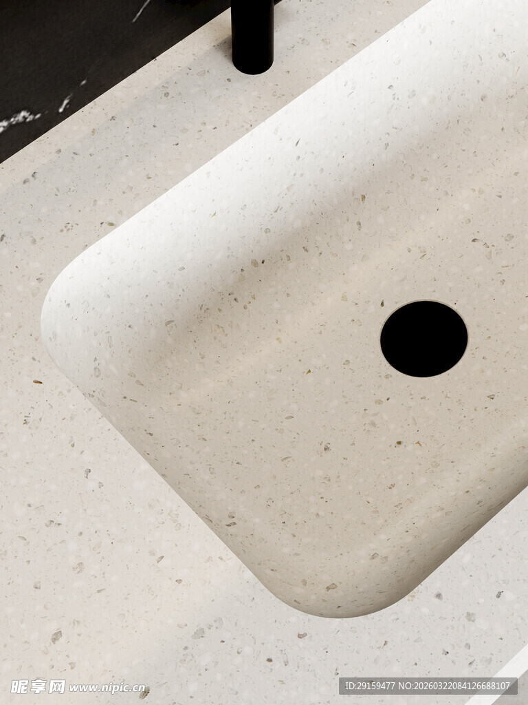 白色石英石水槽细节特写