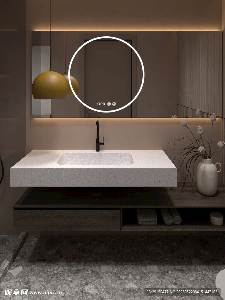 现代简约风格浴室洗手台