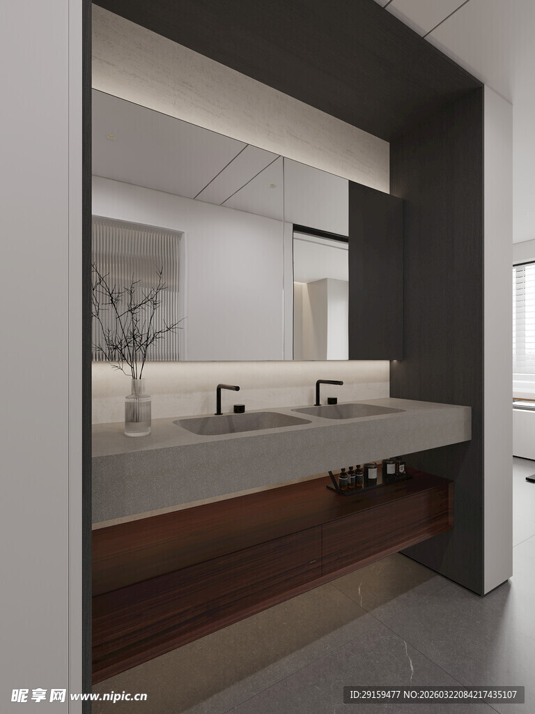 现代简约风格浴室洗手台