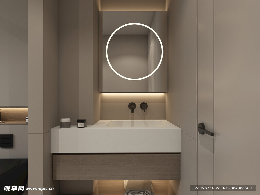 现代简约风格浴室洗手台