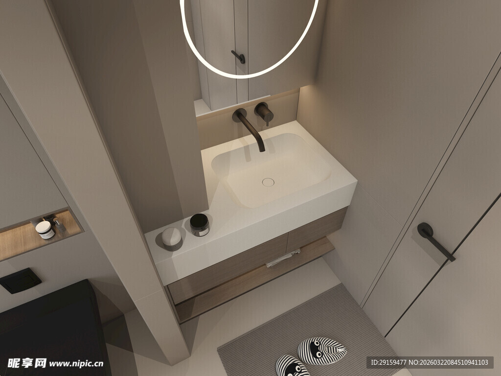 现代简约风格洗手间一角