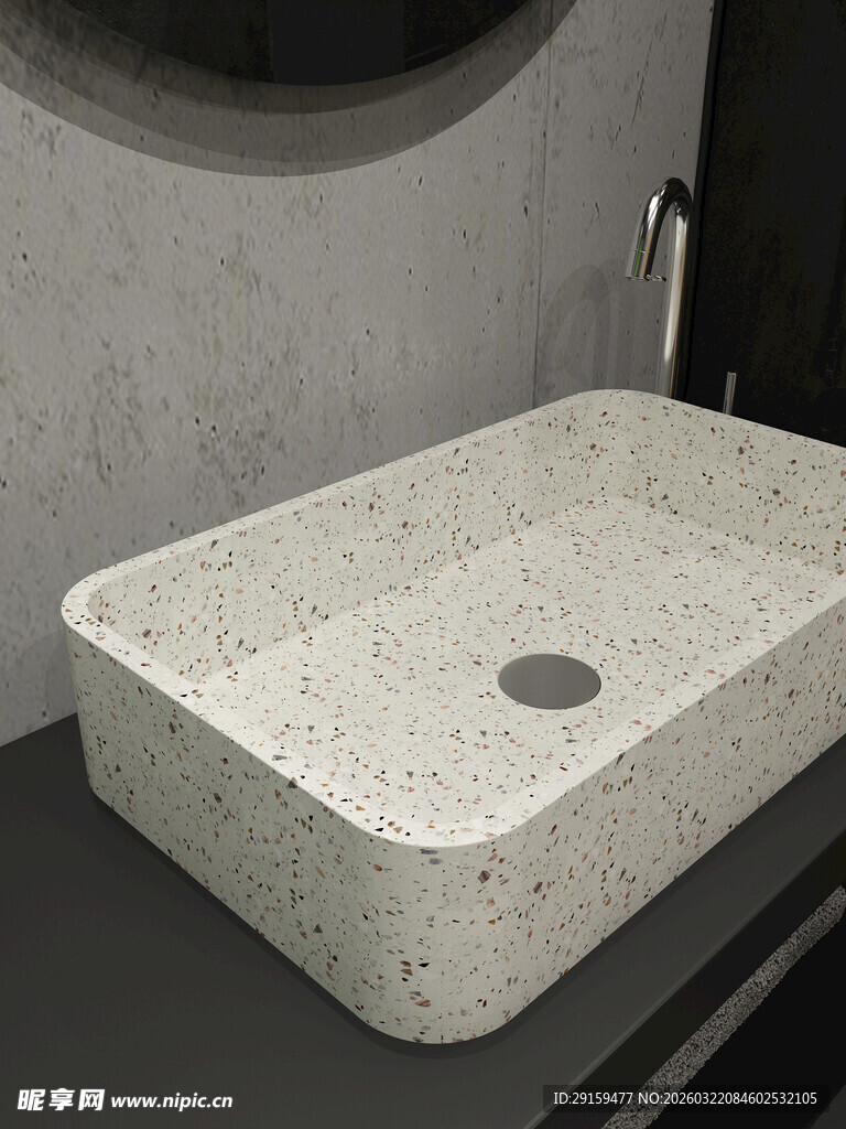 简约水磨石洗手盆