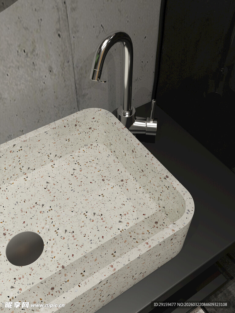 简约水磨石洗手盆