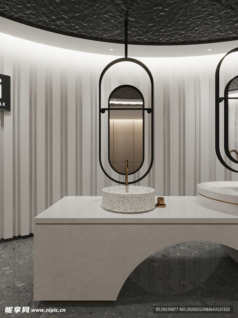 现代简约风浴室洗手台设计