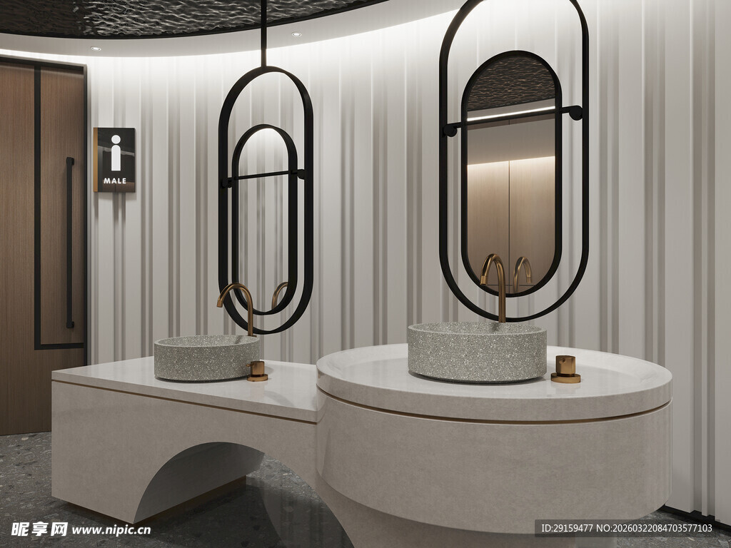 现代简约风双盆浴室设计