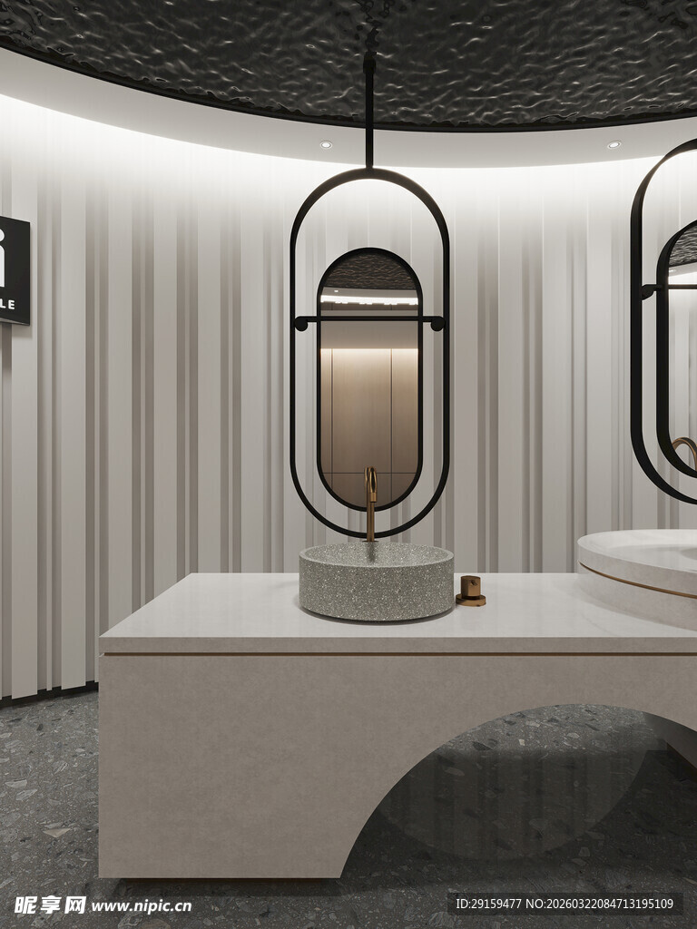 现代简约风浴室洗手台设计