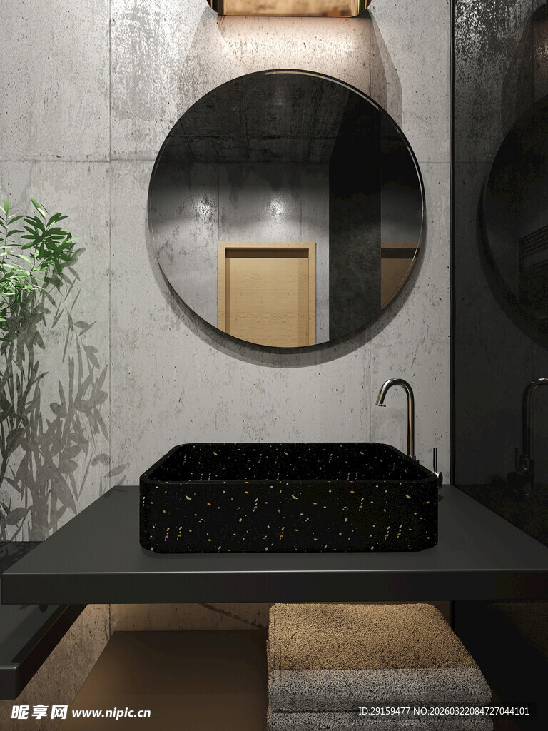 现代简约风浴室洗手台