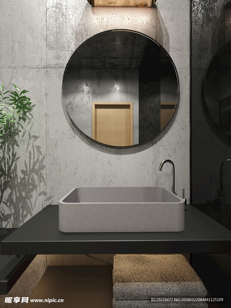 现代简约风格浴室洗手台