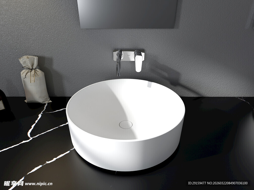 现代简约风格白色洗手盆