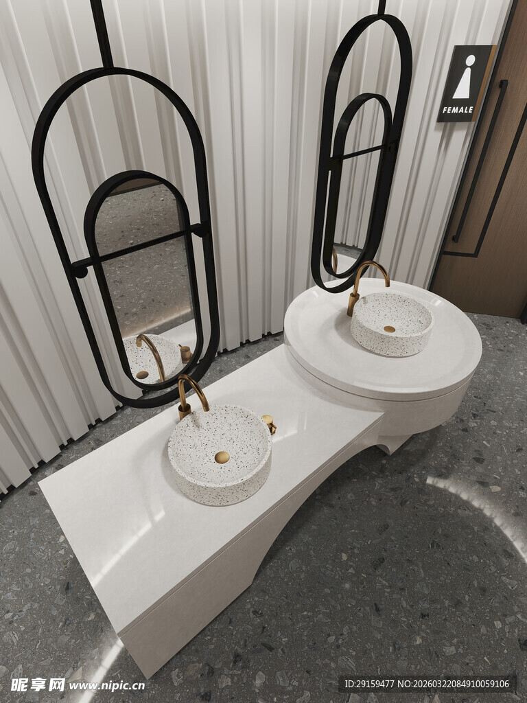 现代简约风格双洗手台