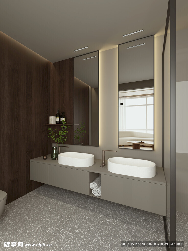 现代简约风格双盆浴室