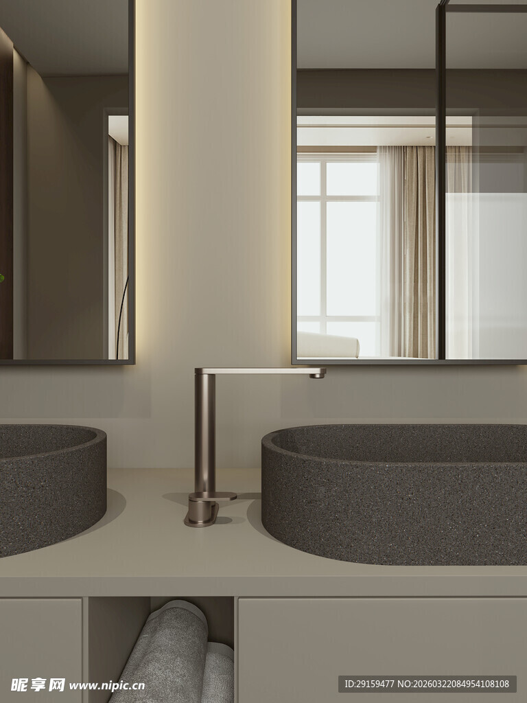 现代简约风格浴室洗手台